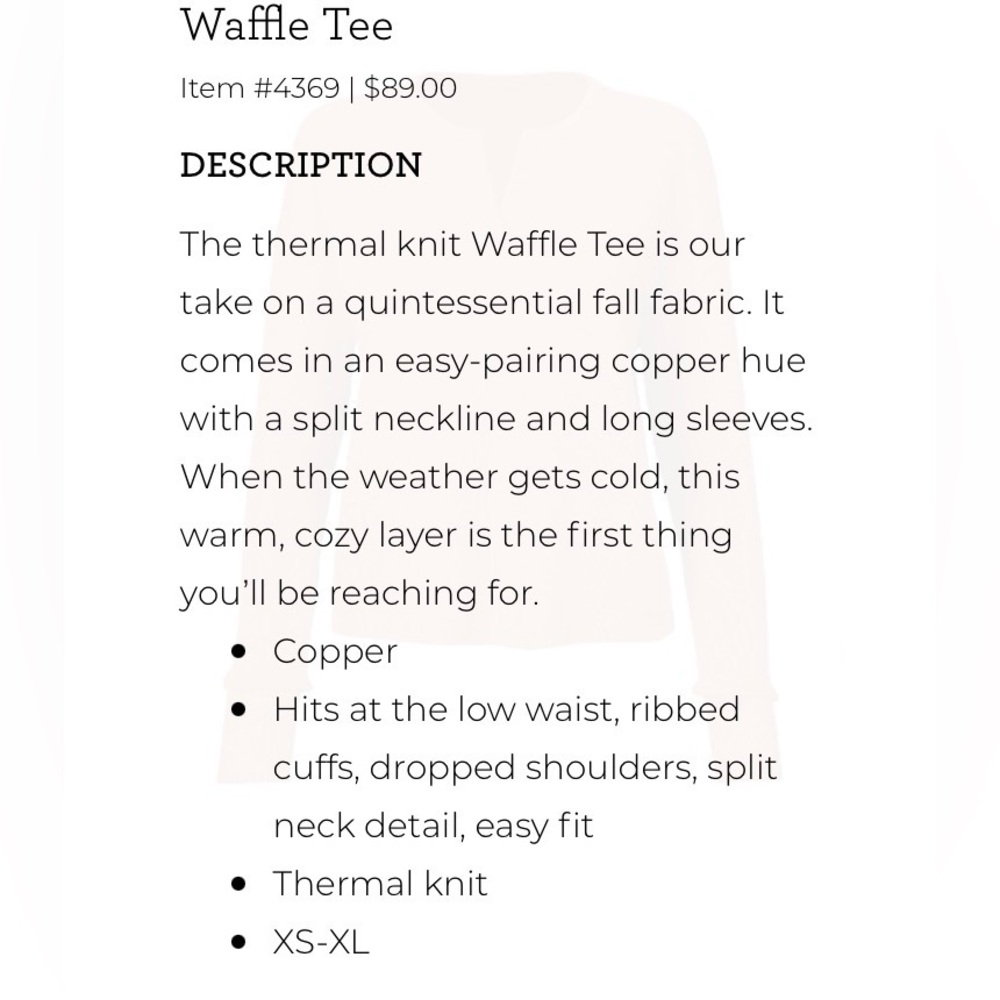 Cabi Waffle Tee-size S - Picture 7 of 8